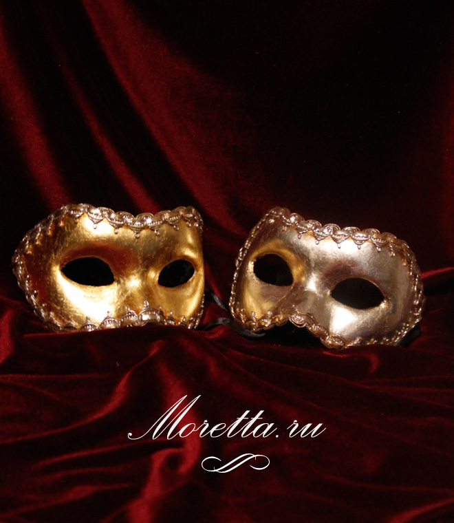Карнавальные маски в цвете золото и серебро 2